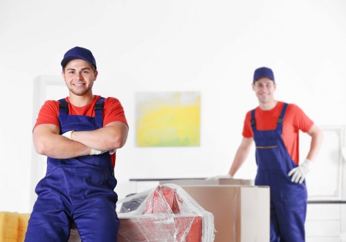Removal team planning a move in South Kensington street