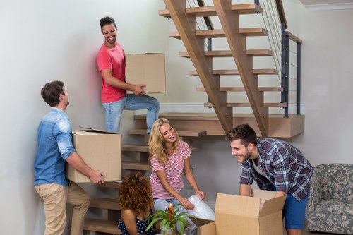 Professional flat removals service preparing for a South Kensington home relocation