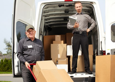 Commercial moving team planning an office relocation in South Kensington