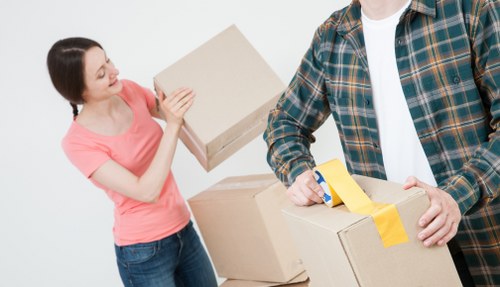 Efficient office relocation support in South Kensington with packed documents and office gear