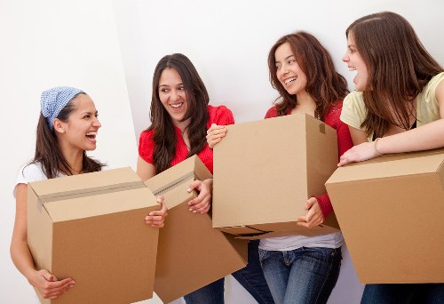 Moving boxes and furniture during a South Kensington relocation