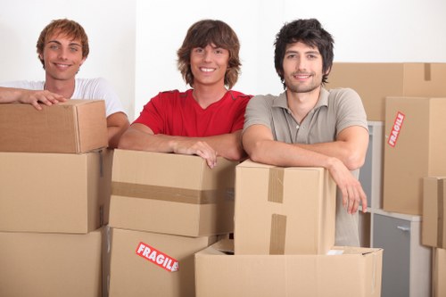 Removal van parked near South Kensington period property for collection
