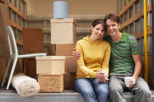 Commercial relocation support for desks, boxes, and office equipment in South Kensington