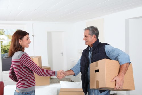 Professional movers handling furniture removals in South Kensington townhouses