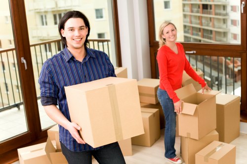 Furniture and boxes loaded for a South Kensington move
